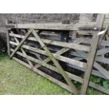 A 9ft weathered softwood five bar gate