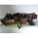 Cased and other vintage binoculars to include example marked Zeiss Weitzler another marked Lonrop