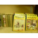 A collection of vintage annuals including The Greyfriars Holiday Annual for 1923 and 1928, further