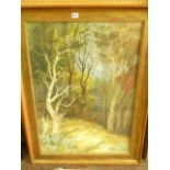 An oil painting on linen of a woodland scene, signed bottom left Gyula Sajo and dated 1959, 85 x