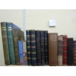 A collection of books principally leather bound including Shakespeare, 2 volumes edited by Charles