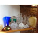 An extensive collection of cut glassware including a set of six Waterford stemmed glasses and one