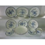 A collection of Royal Worcester Mansfield pattern blue and white printed dinner, tea and coffee