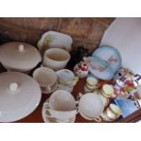 A collection of ceramics including Wedgwood cream glazed Edme pattern dinner wares comprising a pair