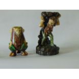 A 19th century continental majolica stand in the form of a bearded dwarf supporting a heavy load and