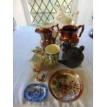 A Coalport jug and basin, both with painted floral sprigs and sprays and relief moulded floral