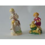Two Royal Worcester figures modelled by F G Doughty - May in the form of a little girl in a pink