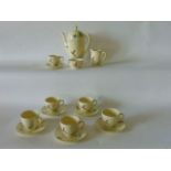 A six place Royal Doulton The Coppice pattern coffee service number D5803 comprising coffee pot,