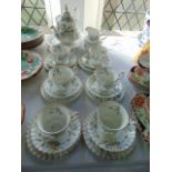 A collection of Royal Albert Brigadoon pattern tea wares comprising teapot, milk jug, sugar bowl,