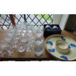 A collection of glassware including boxed Stuart Crystal goblets, etc