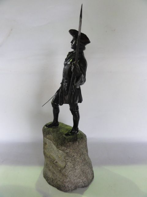 A good quality bronze study of an 18th century mariner clutching a sword in his right hand and - Image 2 of 3
