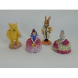 Two small Royal Doulton figures - Monica M66 and Chloe M29 together with a Royal Doulton figure from