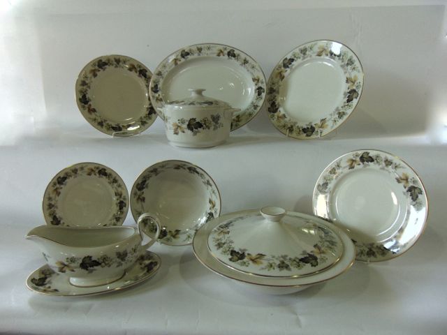 A quantity of Royal Doulton Larchmont pattern dinner wares number TC1019 comprising a pair of