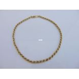 A 9ct gold rope-twist necklace, 12.4g