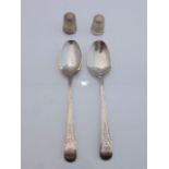 Two William IV silver Old English pattern teaspoons, George Smith (III) & William Fearn, London,