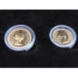 A South African Queen Elizabeth II 22ct Gold Pound and Half Pound Pair, 1953, fitted display case