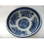A 19th century Chinese blue and white bowl with floral and trophy decoration to the interior and