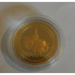 A Tristan da Cunha 22ct Gold Sovereign Proof, 2012, The Elizabeth and The Lion, fitted display