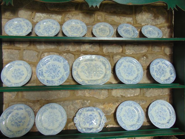 An extensive collection of 19th century Asiatic pattern blue and white printed dinner wares