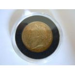 A King George III 22ct Gold Sovereign, 1821, fitted display case with certificate