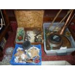 A miscellaneous collection to include a quantity of vintage glass marbles, a timber case with