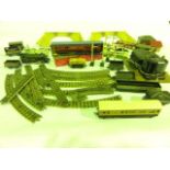 A selection of 0 gauge model railway effects to include a boxed Hornby-Dublo 4401 mail van, a