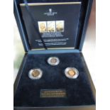 A Queen Elizabeth II 22ct Gold Double Sovereigns First Date Portrait Proof Set, 1980, 1985 & 1998,