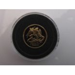 A 24ct Gold Proof Piedfort 1/4 oz Angel Coin, 1994, fitted display case with certificate, 15.55g