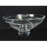 A clear crystal Jasper Conran for Waterford Aura footed bowl detailed with swirling cut detail, 17