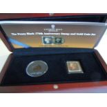 A Penny Black 170th Anniversary Stamp and Gold Coin set, fitted display case with certificate