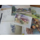 An extensive collection of oil paintings on board of mainly landscape subjects, sketch books