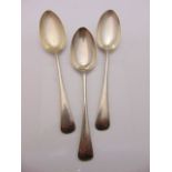 A set of three George V silver Old English pattern tablespoons, James Dixon & Sons Ltd, Sheffield,