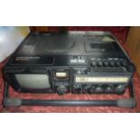 A vintage Hitachi TV/FM/MM/LW radio cassette recorder