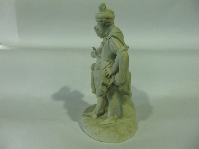 A 19th century W H Kerr & Co Worcester Parian figure of male and female characters in Renaissance - Image 3 of 4