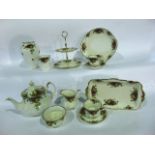 A quantity of Royal Albert Old Country Roses pattern tea wares comprising two tier cake stand,