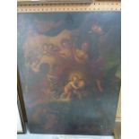 An early 19th century oil painting on  wooden panel showing a religious devotional scene with