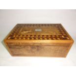 A good quality 19th century writing box of rectangular form made in New Zealand, principally in burr