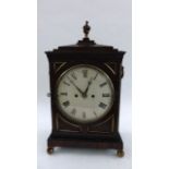 A Regency mahogany bracket clock, the convex dial and 8 day striking movement upon a single bell, 50