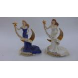 A pair of contemporary Worcester figures in celebration of the year 2000, Celestia number 504 and