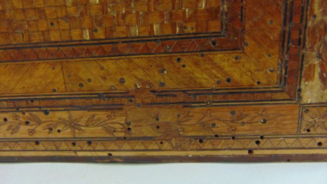 An early 19th century Napoleonic marquetry straw work box, the lid 25 cm maximum - Image 8 of 8