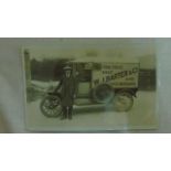 A good collection of 52 postcards showing early cars, delivery vans, charabancs, trams and buses and
