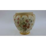 A large Worcester jardinière with hand painted floral panels showing chrysanthemums number 1317,