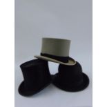 A grey top hat by Woodrow of Piccadilly, further top hat by Dan Richards accompanied by a bowler