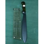 SAS Jungle Machete With Unmarked Blade And Green Canvas Sheath. To bid live please visit www.
