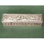 Stunning Antique DUTCH Import CHESTER Hallmarked Silver Box  10.5w x 2h x 2.5d cms To bid live