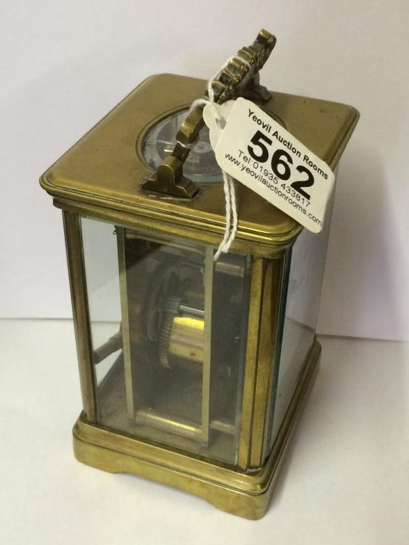 Carriage Clock 13 x 9 x 8 To bid live please visit www.yeovilauctionrooms.com - Image 3 of 4