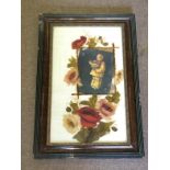 Hand Painted Glazed Frame Enclosing An Oriental Print To bid live please visit www.