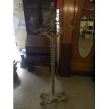 Very Heavy Fine Quality Early Iron Standard Lamp To bid live please visit www.yeovilauctionrooms.