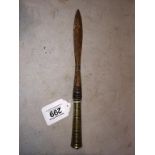 18thC Style Eastern Spear Head With Turned Brass Sockel To bid live please visit www.