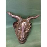 Tribal Terracotta Goat Mask To bid live please visit www.yeovilauctionrooms.com